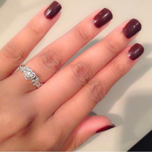 Vintage Style Heart Shaped Diamond Promise Ring Cherished Promise Collection - Picture 3 of 6